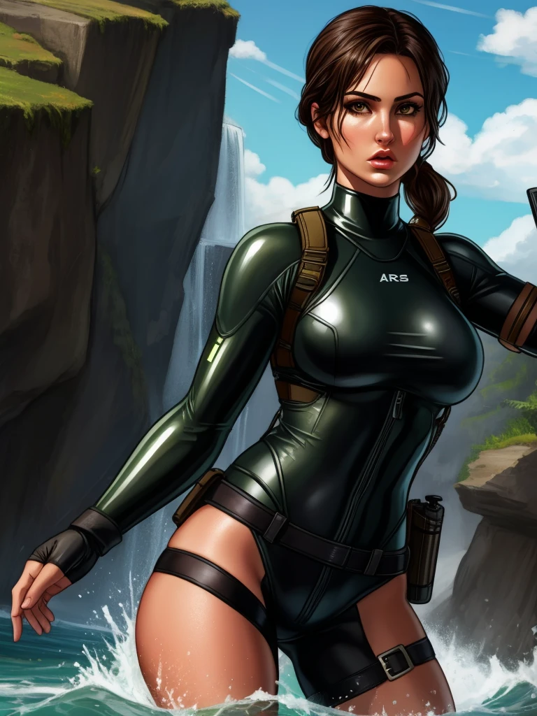 Lara Croft, wetsuit