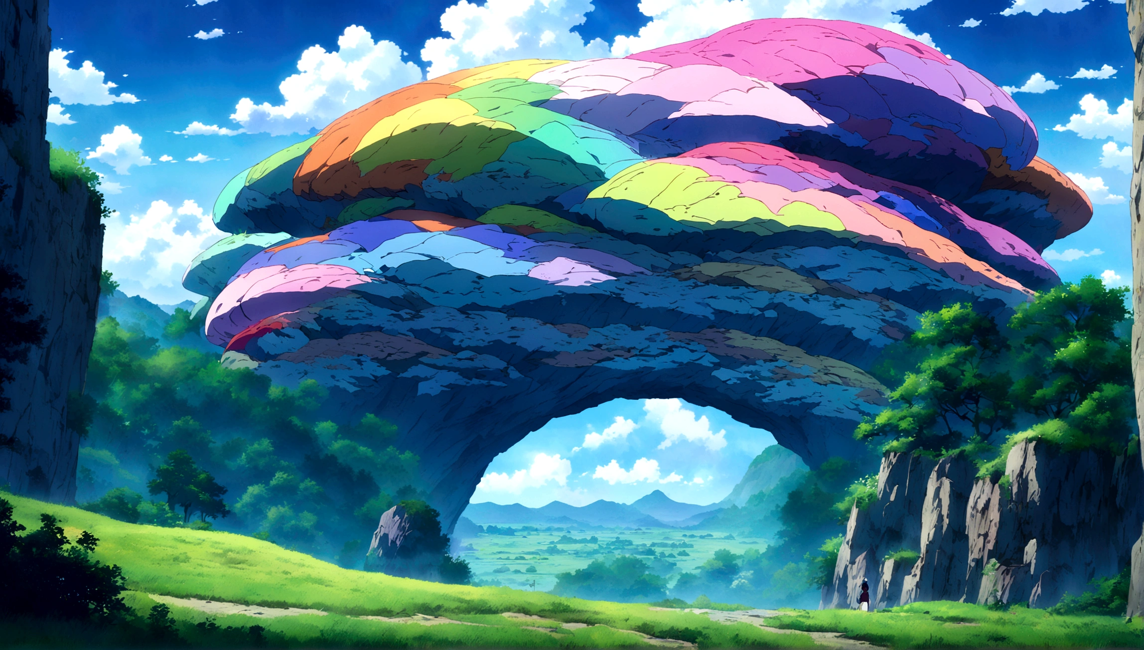 
japanese anime - style painting a grassy field, day blue cloudy sky,anime countryside landscape, anime landscape, anime landscape wallpaper, anime background art, beautiful anime scenery, anime background, anime beautiful peace scene, anime scenery, anime movie background, anime nature, anime scenery concept art, colorful anime movie background, beautiful anime scene, anime scene, beautiful landscape background