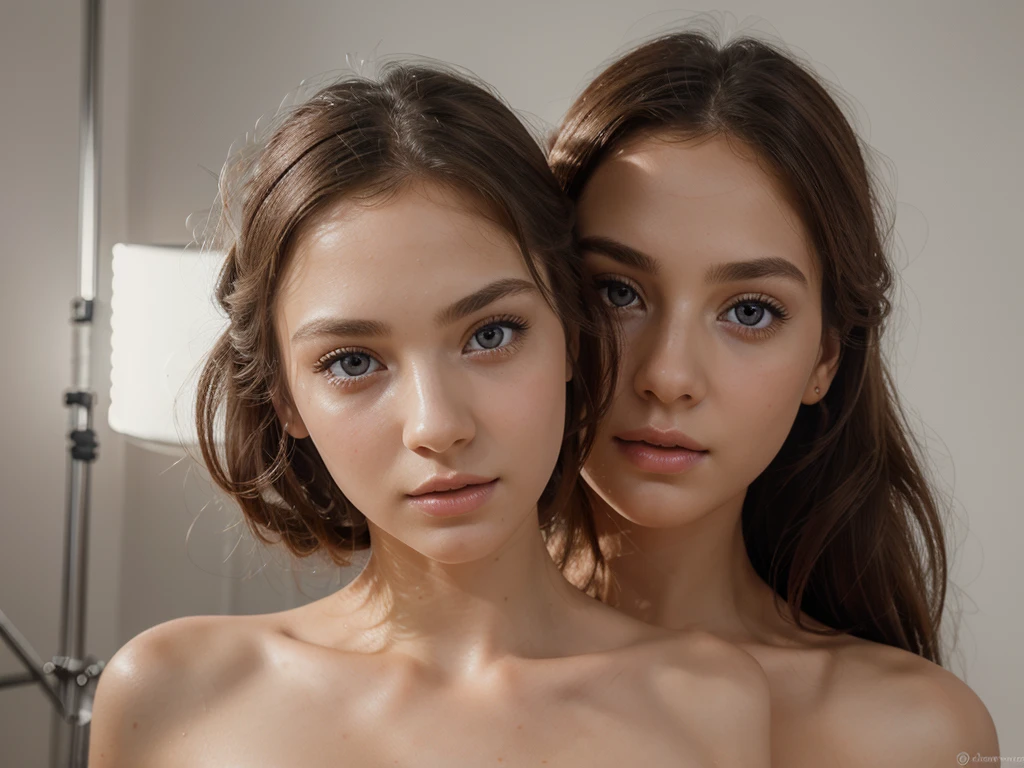 girl in a pristine white photo studio, beautiful detailed eyes, beautiful detailed lips, extremely detailed eyes and face, long eyelashes, slender elegant pose, graceful and serene expression, soft studio lighting, natural glowing skin, intricate details, photorealistic, 8k, highly detailed, masterpiece