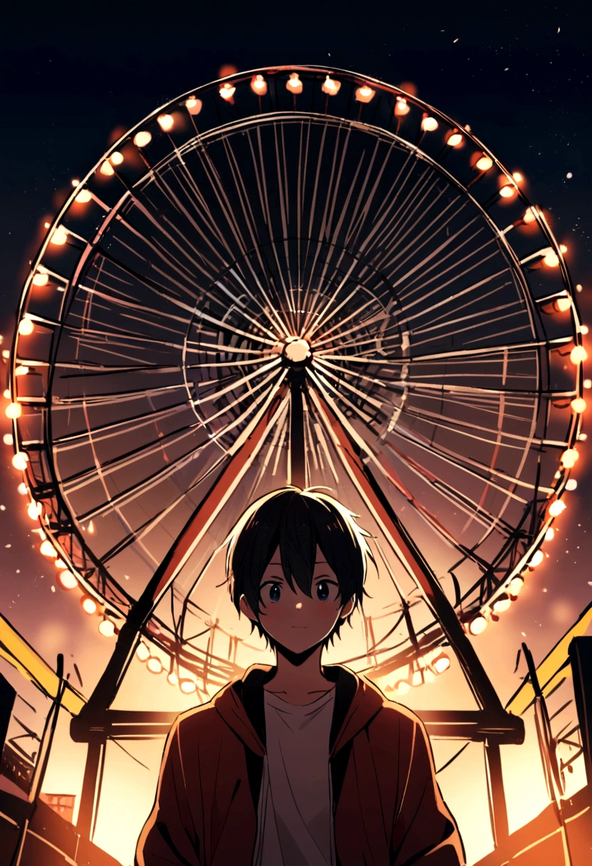 Shoto Dorouki stands in front of the Ferris wheel