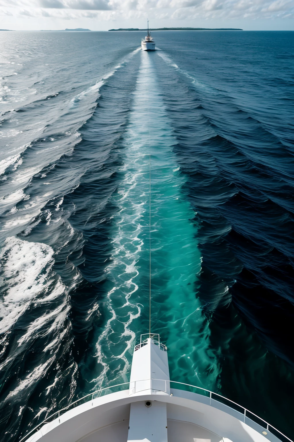 hydrographic vessel performing bathymetry seen from the seabed