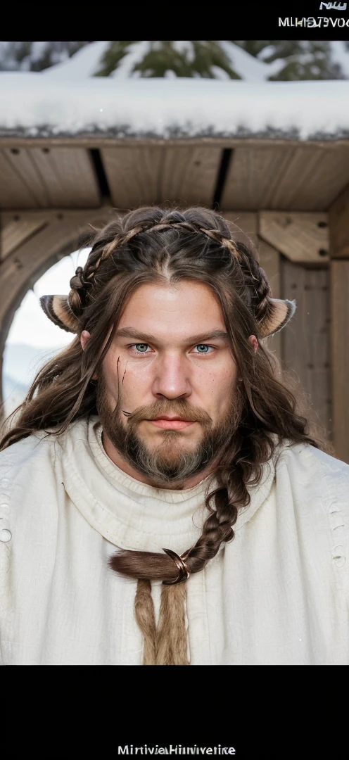 Sure, here is the text in English for you to copy:
---
"Create an image of a chubby Viking that combines the facial features of the individual described below with the visual elements of the Viking shown in the second image.
**Facial Features (from the first image):**
- **Face shape:** Round and full face
- **Eyes:** Brown eyes
- **Nose:** Wide nose
- **Mouth:** Medium-sized mouth
- **Cheekbones:** Slightly pronounced cheekbones
- **Beard:** Full and dark beard
- **Hair color:** Dark hair color with volume
**Viking Adaptation (from the second image):**
- **Hair style:** Traditional Viking style, possibly including braids or loose hair
- **Accessories:** Viking armor, helmet, or other typical accessories
- **Background:** Nordic scenery, such as snowy mountains or a battlefield
Please merge these facial features with the Viking style described."