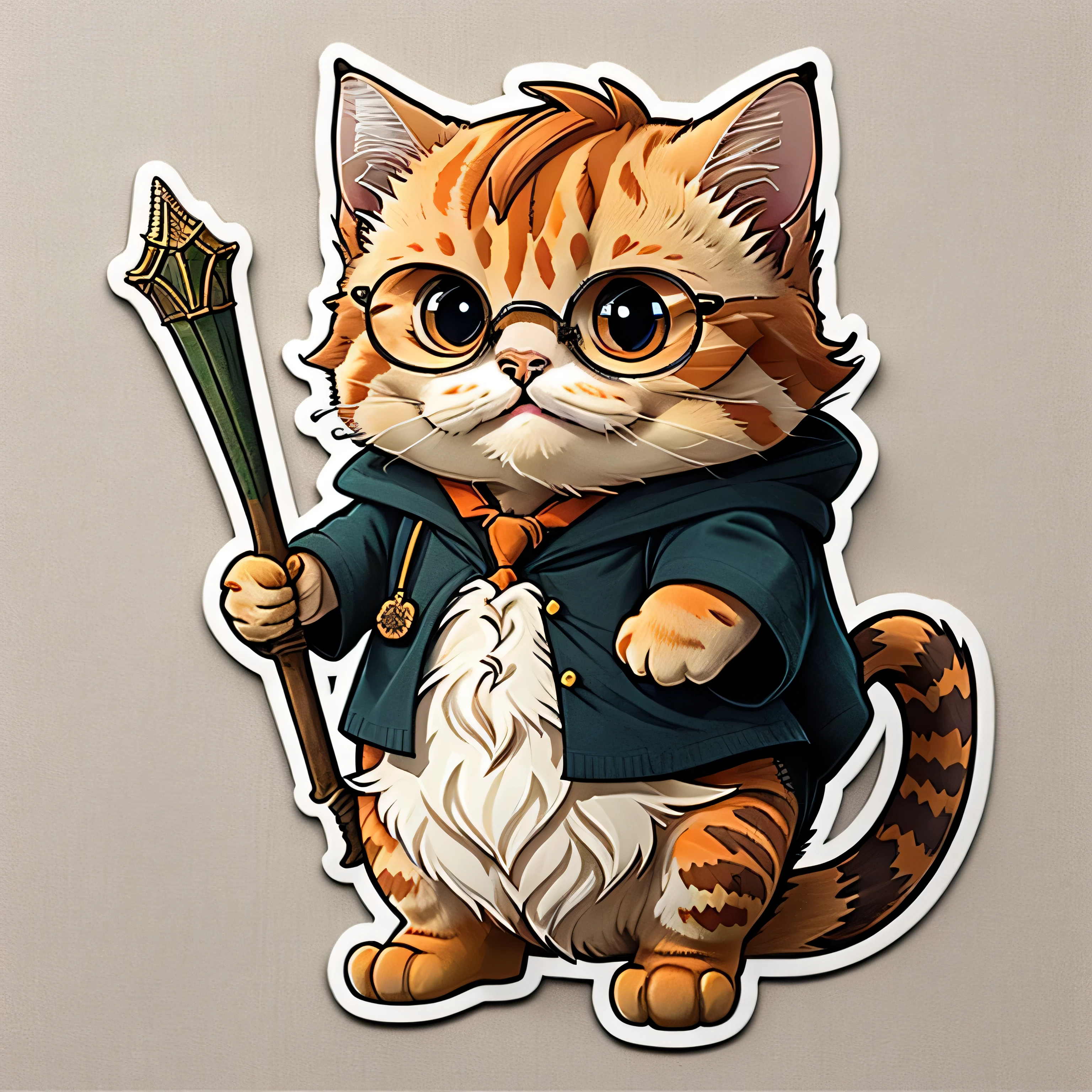 Chubby orange cat cosplay cute cartoon sticker for Harry Potter