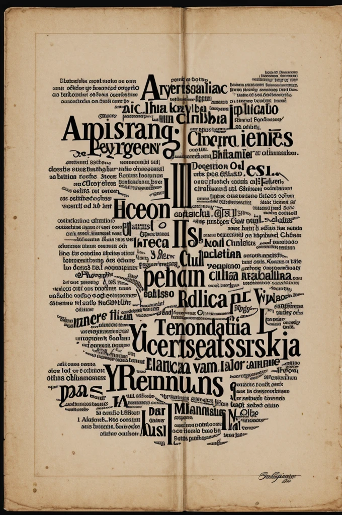 A calligram drawing by Fulgencio Batista of important words from the Cuban dictatorship 