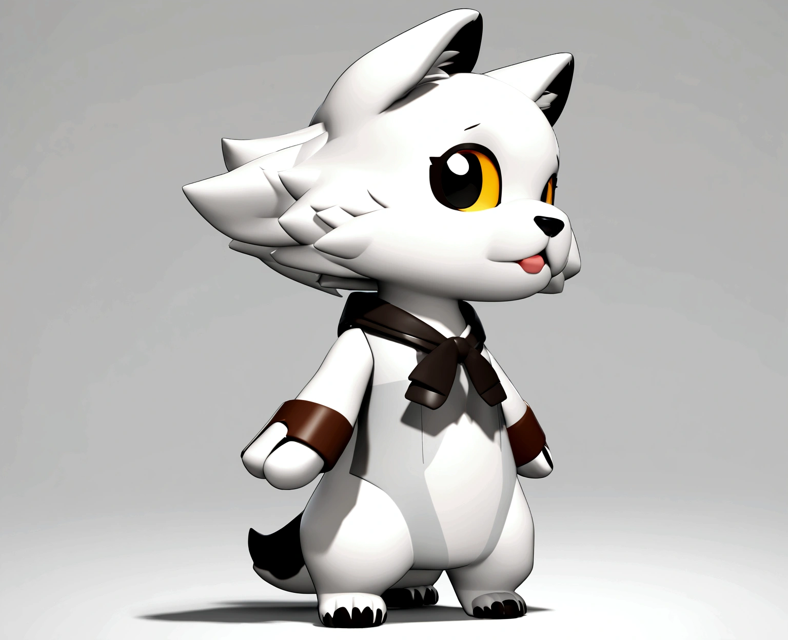 Furry Chibi Dog 3D Front and Profile