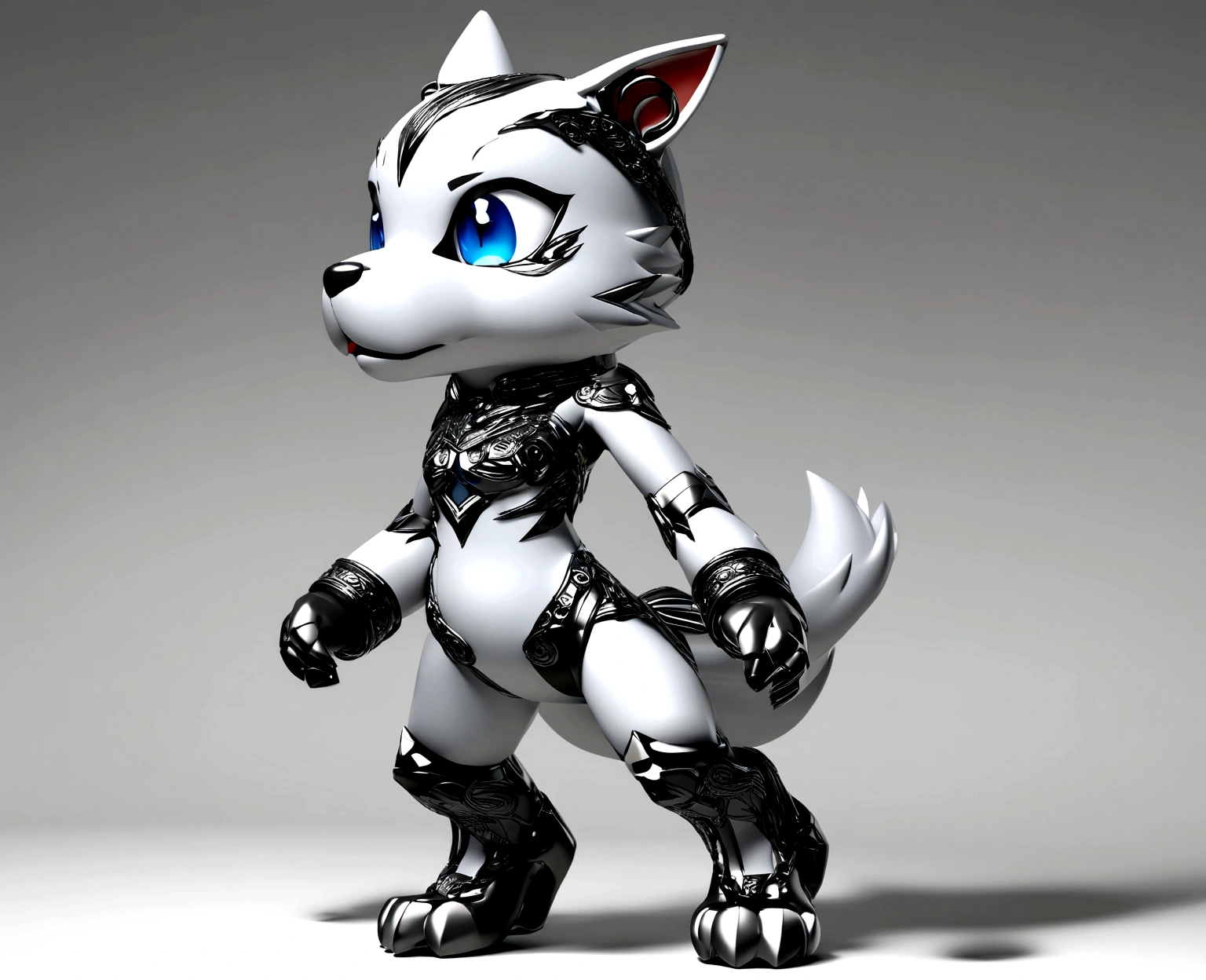 Furry Chibi Dog 3D Front and Profile