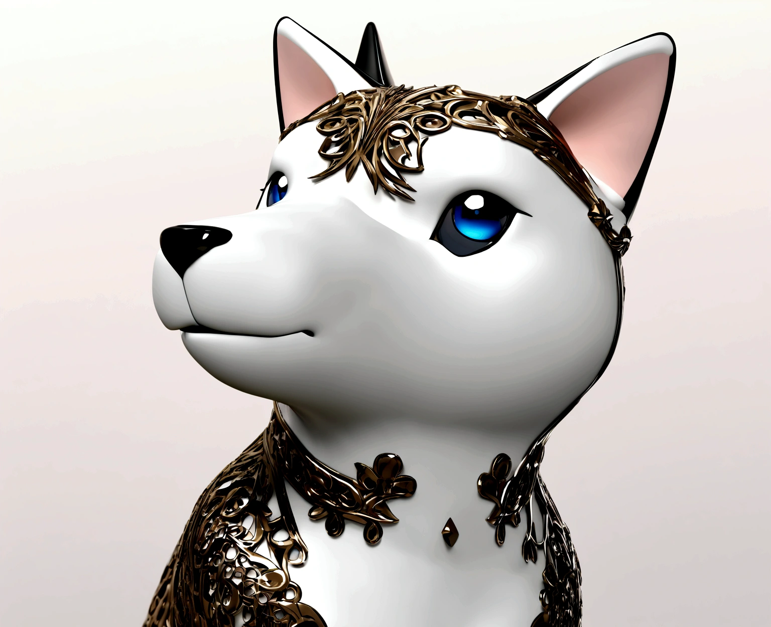 Furry Chibi Dog 3D Front and Profile