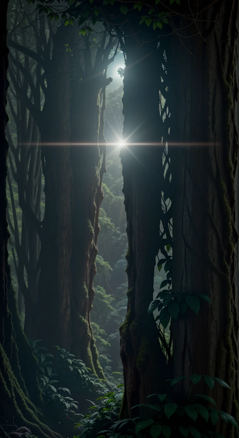 (35mmstyle:1.2), Highly detailed RAW color Photo, Rear Angle, looking out at magical lush green rain forest on alien planet), vivid detail, (exotic alien planet), toned body, big butt, (sci-fi), (mountains:1.1), (lush green vegetation), (two moons in sky:0.8), (highly detailed, hyperdetailed, intricate), (lens flare:0.7), (bloom:0.7), particle effects, raytracing, cinematic lighting, shallow depth of field, photographed on a Sony a9 II, 35mm wide angle lens, sharp focus, cinematic film still from Gravity 2013, viewed from behind, dynamic angle