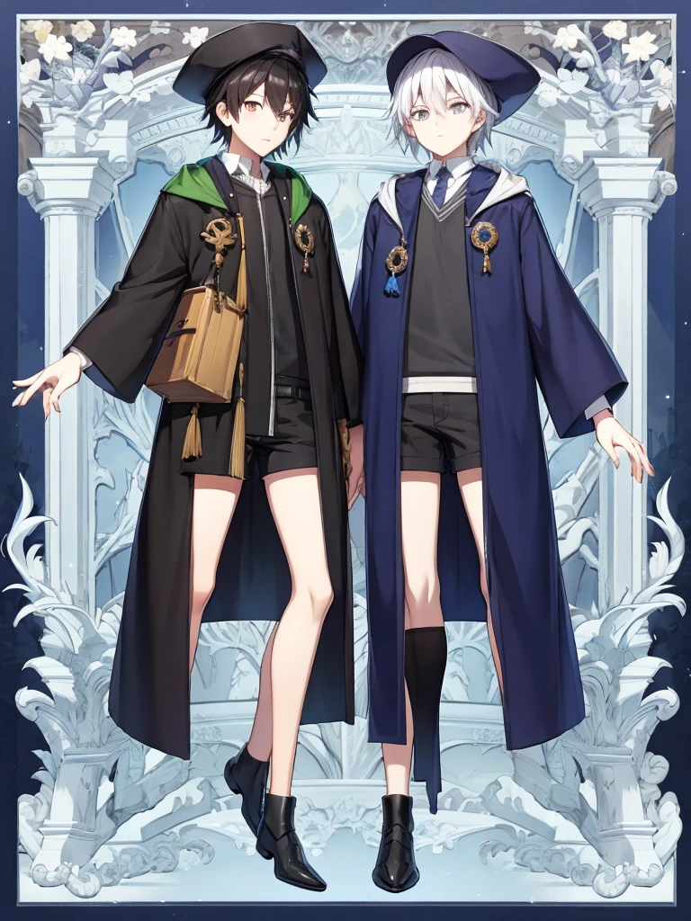  wizard coat, short pants, wizard, full body, concept art , shota,character sheet
