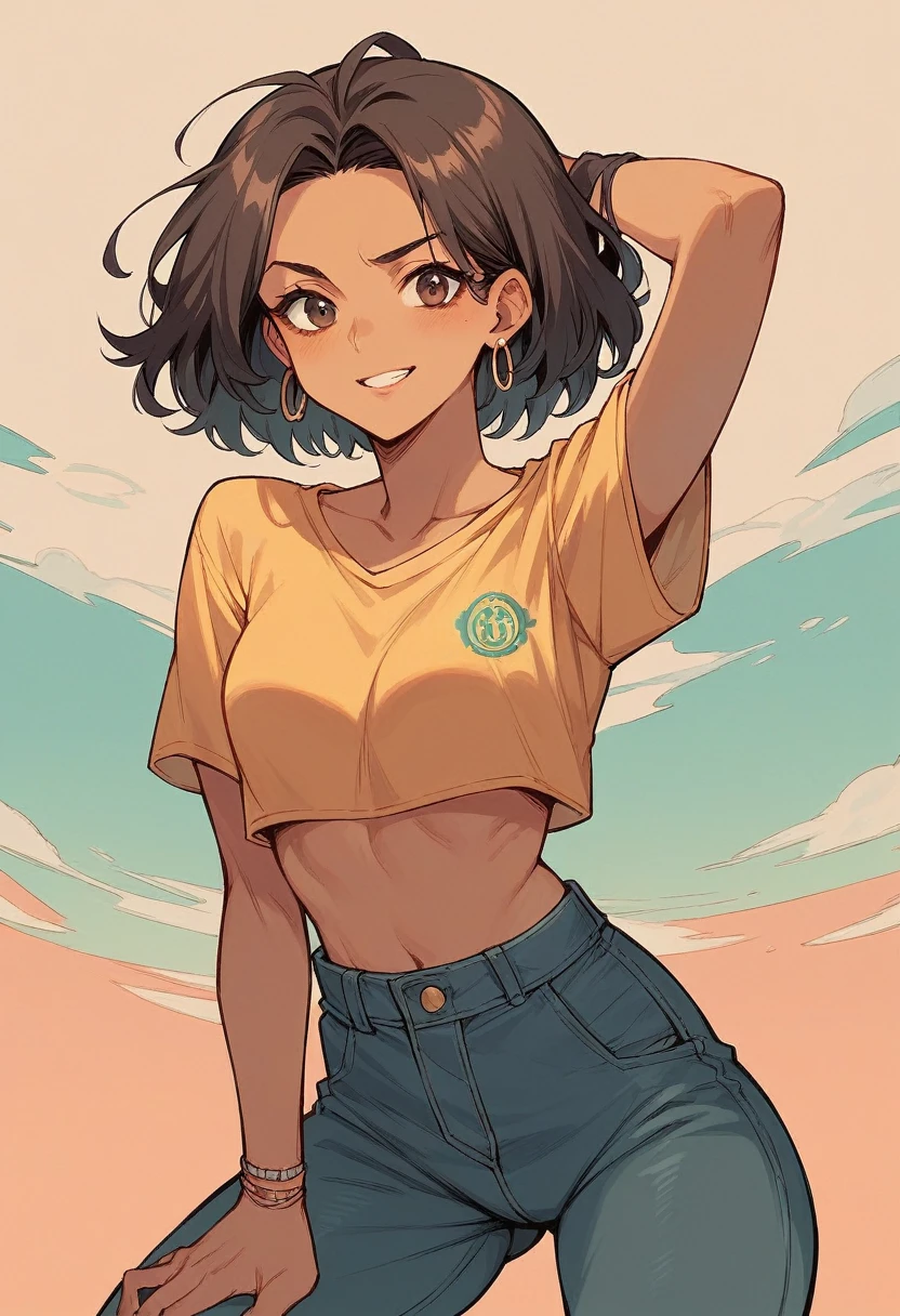 Latina anime girl in a cowgirl maneuver