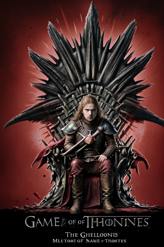 A logo called War Of The Districts based on the cover of Game Of Thrones with a blood red tone