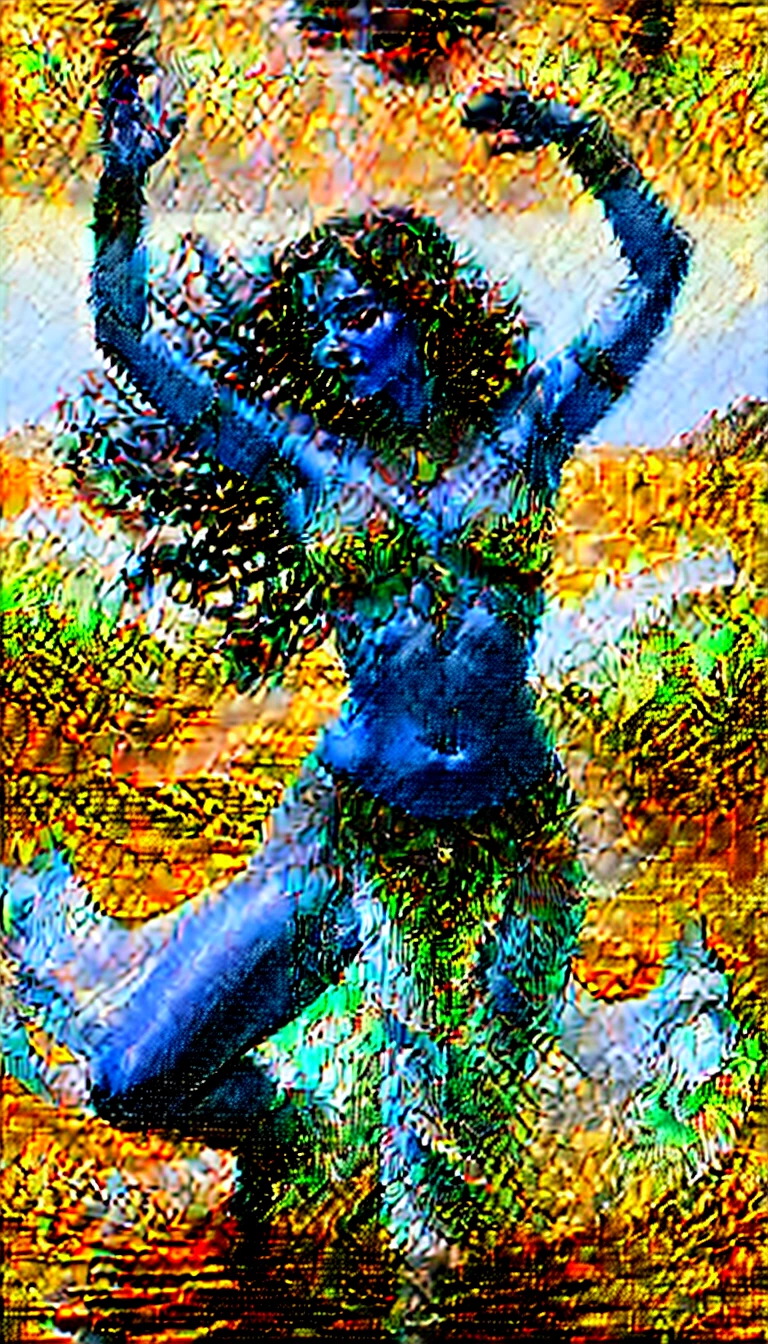nanx, A realistic and detailed belly dancer gracefully performing on the shimmering surface of the tranquil sea, surrounded by gentle waves, leaving ripples in her wake.