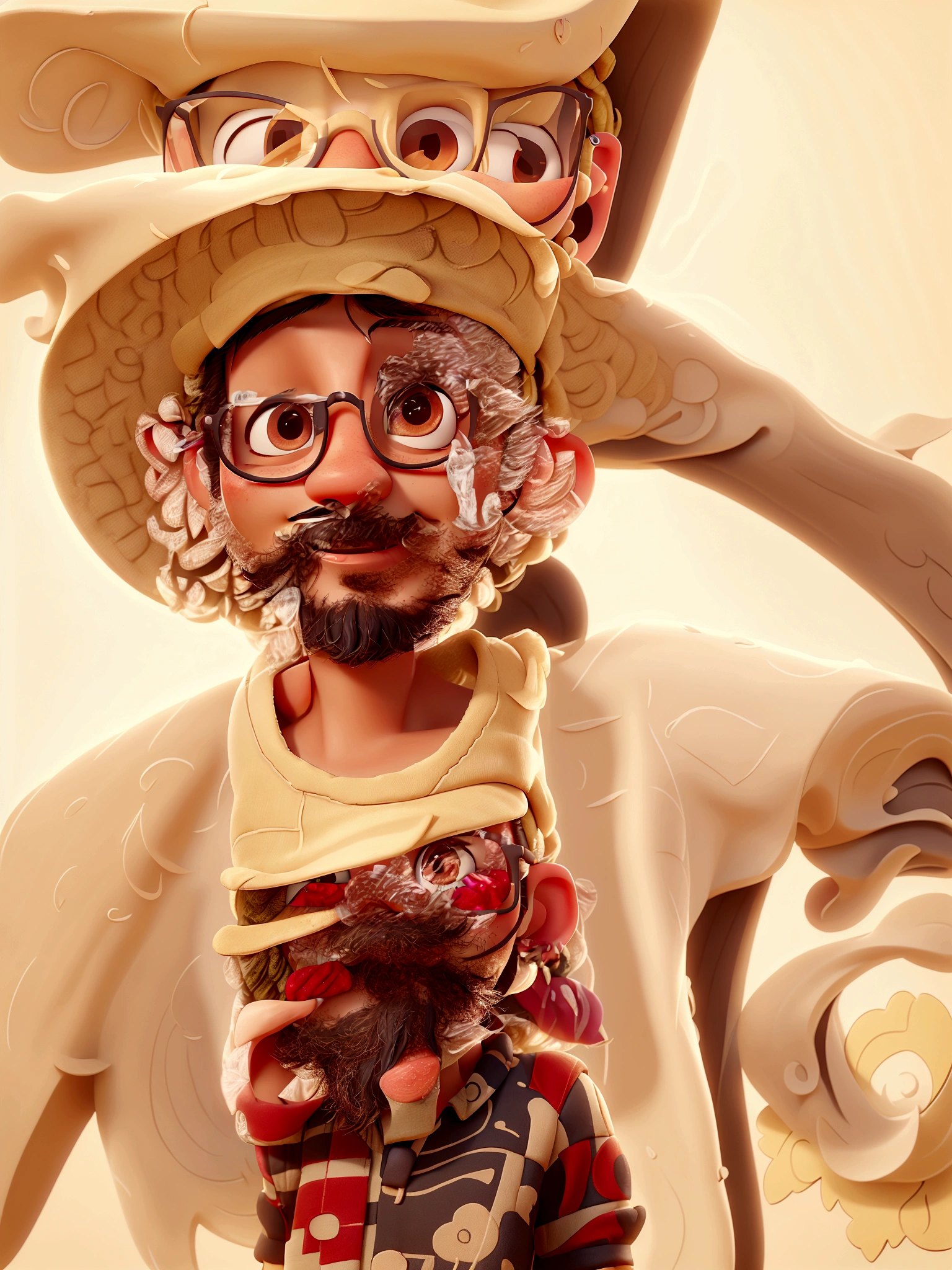 arafed man wearing a straw hat and glasses while holding a camera, he is wearing a hat, singer maluma, caio santos, carmelo blandino, high quality portrait, style of paolo parente, twitch streamer / gamer ludwig, wearing sombrero, jewish young man with glasses, headshot profile picture, lorenzo vitturi, raphael personnaz
