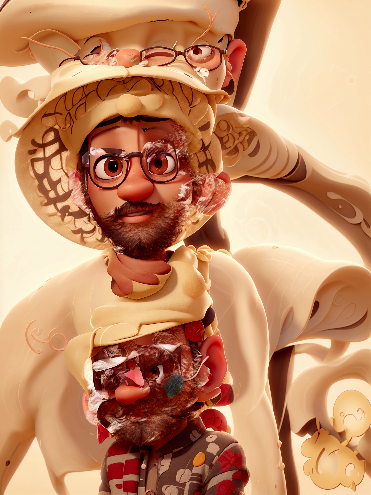 arafed man wearing a straw hat and glasses while holding a camera, he is wearing a hat, singer maluma, caio santos, carmelo blandino, high quality portrait, style of paolo parente, twitch streamer / gamer ludwig, wearing sombrero, jewish young man with glasses, headshot profile picture, lorenzo vitturi, raphael personnaz