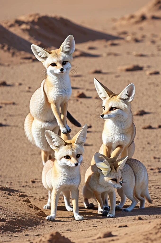Fennec foxes playing
