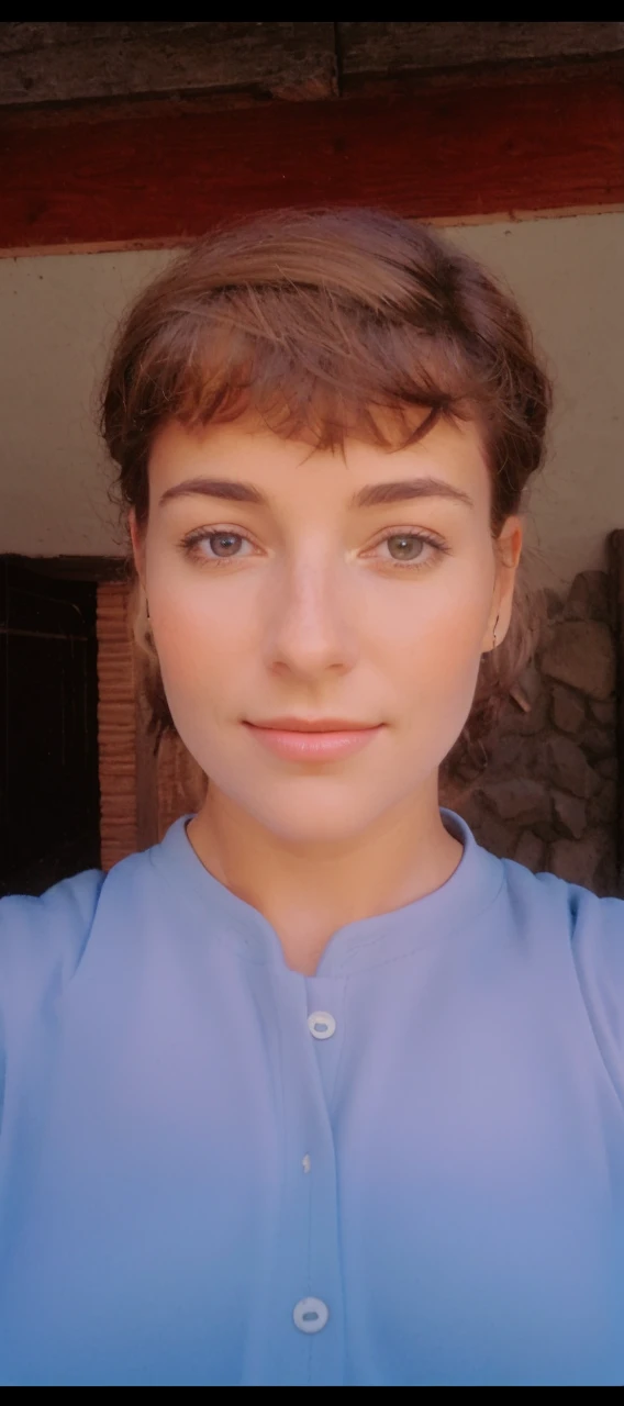 1 woman((upper body selfie, happy)), masterpiece, best quality, ultra-detailed,  solo, outdoors, (night), mountains, nature, (stars, moon)   cheerful, happy, backpack, sleeping bag, camping stove, water bottle, mountain boots, gloves, sweater, hat, flashlight, forest, rocks, river, wood, smoke, shadows, contrast, clear sky,
analog style (look at viewer:1.2)  (skin texture)
(film grain:1.3), (warm hue, warm tone)