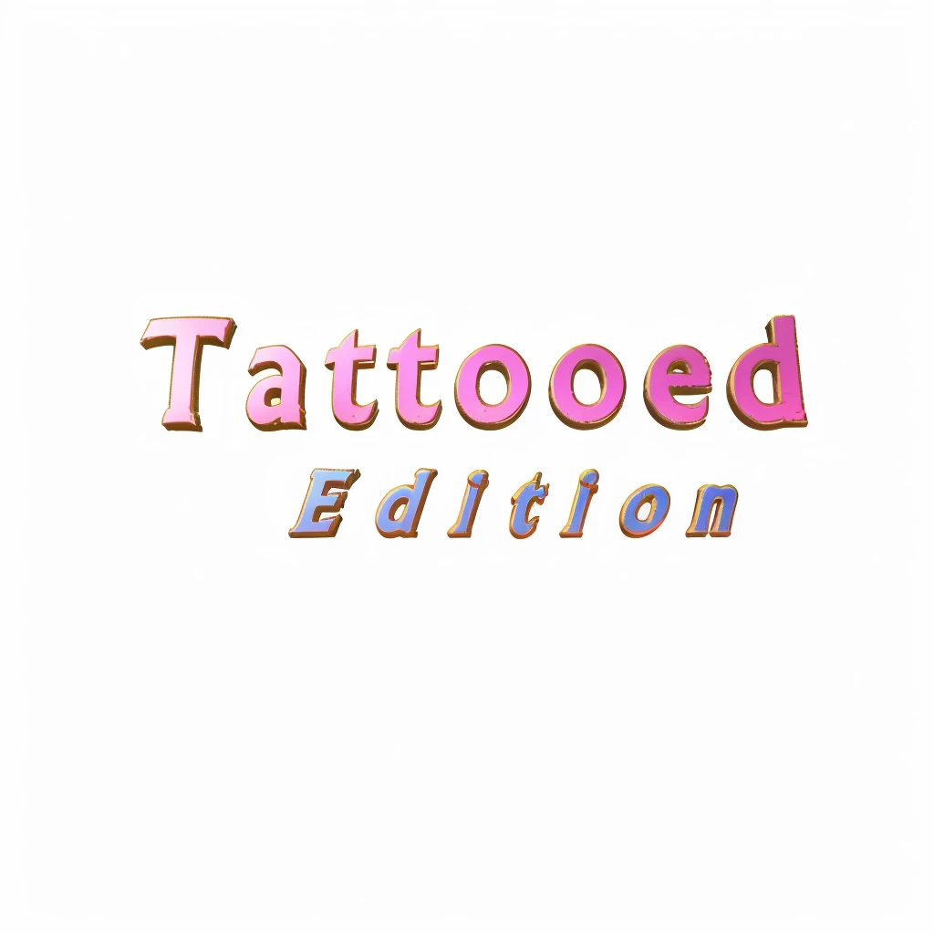 Logo com tema de tatuagem colorida, arte em 4k vibrante, com o nome Tattooed Edition