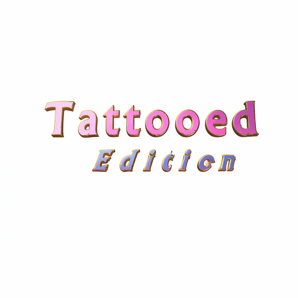 Logo com tema de tatuagem colorida, arte em 4k vibrante, com o nome Tattooed Edition