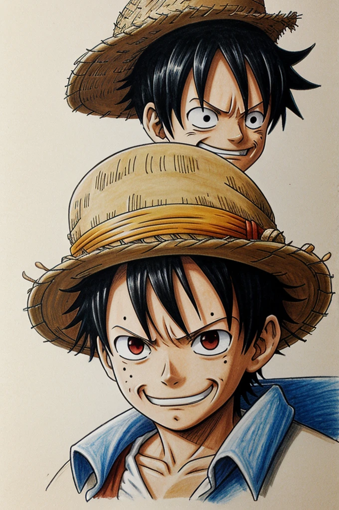 A drawing of Luffy 