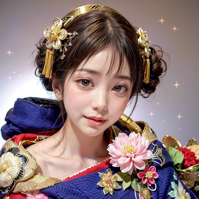 (PUNIPUNI offshoulder KIMONO offshoulder KANZASHI flowers Hairpin )High-level, 8K Masterpiece TopQuality, Ultra-detailed CG, Absurd detailed wallpaper, PerfectLighting, Extremely detailed (((Personifying " Oiran " as a KAWAII Girl))), Characteristic Items, aesthetic LifeLike Rendering, MysticSight, Haze Tyndall tering, (Studio GRAY Background with (Oodles Dazzling RainbowColorParticles (BokeH))), (((Assfs)) RoundlyButts ThighGap), (Exposed:0.33) 🔞 BREAK (Acutance:0.8), (NOGIZAKA FaceVariations) Extremely Detailed very KAWAII FaceVariations, ChildistivatingGaze ElaboratePupils Detailed Eyes with (SparklingHighlights:1.28), (Voluminous LongEyelashes:0.88)、Glossy RedLips with beautiful details, CoquettishToe, RosyCheeks, Radiant PearlSkin with Transparency, Glowing DowneyHair . { (Dynamic LifeLike expressions:1.4) | (:d) }, (large eyes:-1) .