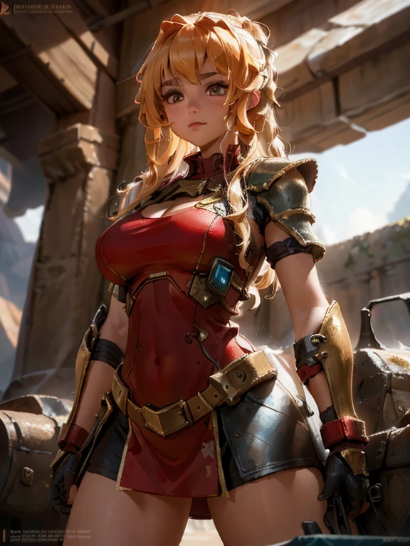 (work of art), (best qualityer), 8k resolution, ultra detaild, 1 girl, standing alone, beautiful girl, girl in mechanic armor, red armor, ultra detaild armor, futurist, Facial Light, strong lighting, pose legal, mecha, mechanic, stand, whole body, sexy round butt glute, sample thighs, fierce dragon in the background, pointy breasts