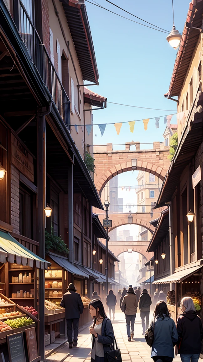 Ancient buildings,crowd ,market,nation