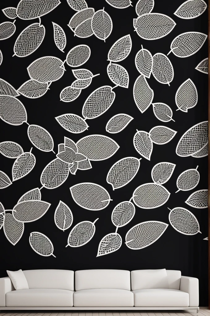 wall with black and white design