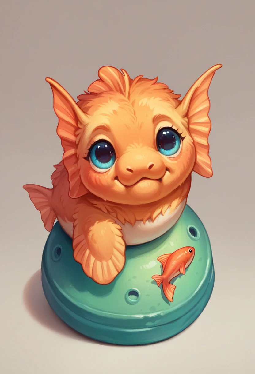 (Best Quality, high resolution:1.2), realist, Detailed illustration, fish toy, playful and vibrant colors, cute and friendly expressions, adorable fuzzy texture, in a children&#39;s style, with emphasis on facial features such as large, round eyes, showing off his charming personality, happy and energetic pose with your (honorary)t visible, (adorable honoraryt), (cute honoraryt), surrounded by colorful toys and accessories, an animated and dynamic background that represents a fun and imaginative environment, Soft and delicate lighting to enhance the cozy and welcoming atmosphere.