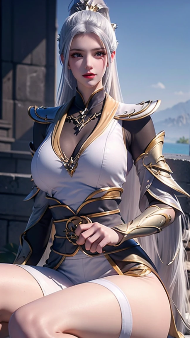 a white hair、Close-up of woman wearing white mask, Beautiful character painting, Guweiz, Gurwitz-style artwork, White-haired god, author：Yang Jie, Epic and beautiful character art, Stunning character art, author：Fan Qi, by Wuzhun Shifan, pixiv art street guweiz, Single ponytail, insult, High Ponytail, tall and big, Long legs, (Sleeveless lace shirt), (shorts), (Striped )), ((Striped )), Walk, elegant, dignified, woman, Beautiful curves, sweet smile, Strong sense of detail and layering, colour丰富绚丽, Has a unique texture, Colorful, colour, vivid, design art, 16K, Ultra Detailed, {{illustration}}, {Extremely refined}, {Exquisite surface treatment}, Ultra Detailed, Delicate and shining eyes, {{Movie Lighting}}, Extreme lighting effects, Model: Realism, CFG size: 12, Laura: Bright texture (1.35), high quality, masterpiece, Exquisite facial features, Delicate hair depiction, Detailed depiction of the eyes, masterpiece, best quality, Ray Tracing, Extremely detailed CG unified 8k wallpaper, masterpiece, best quality, (1 girl), Perfect woman figure, (((tight white t shirt))), beautiful eyes, (Delicate face), Black short hair, Tie your hair up, Light blue hairpin, Black Silk Frame Glasses, In class, (White skin), (Optimal lighting), (Super intricate details), 4k unity, (Ultra Detailed CG), Showing off her white legs, , Hot Pants, shorts,
