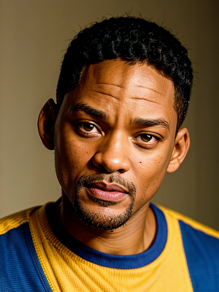 Will  Smith face portrait, full face, depth of field,