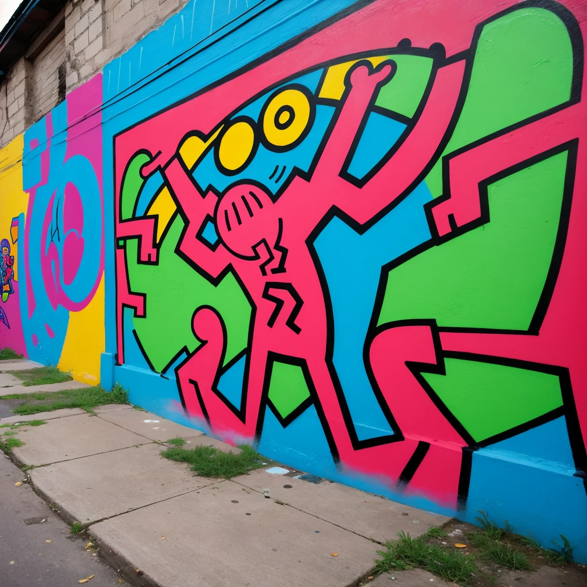 graffiti, painting, art by Keith Haring,