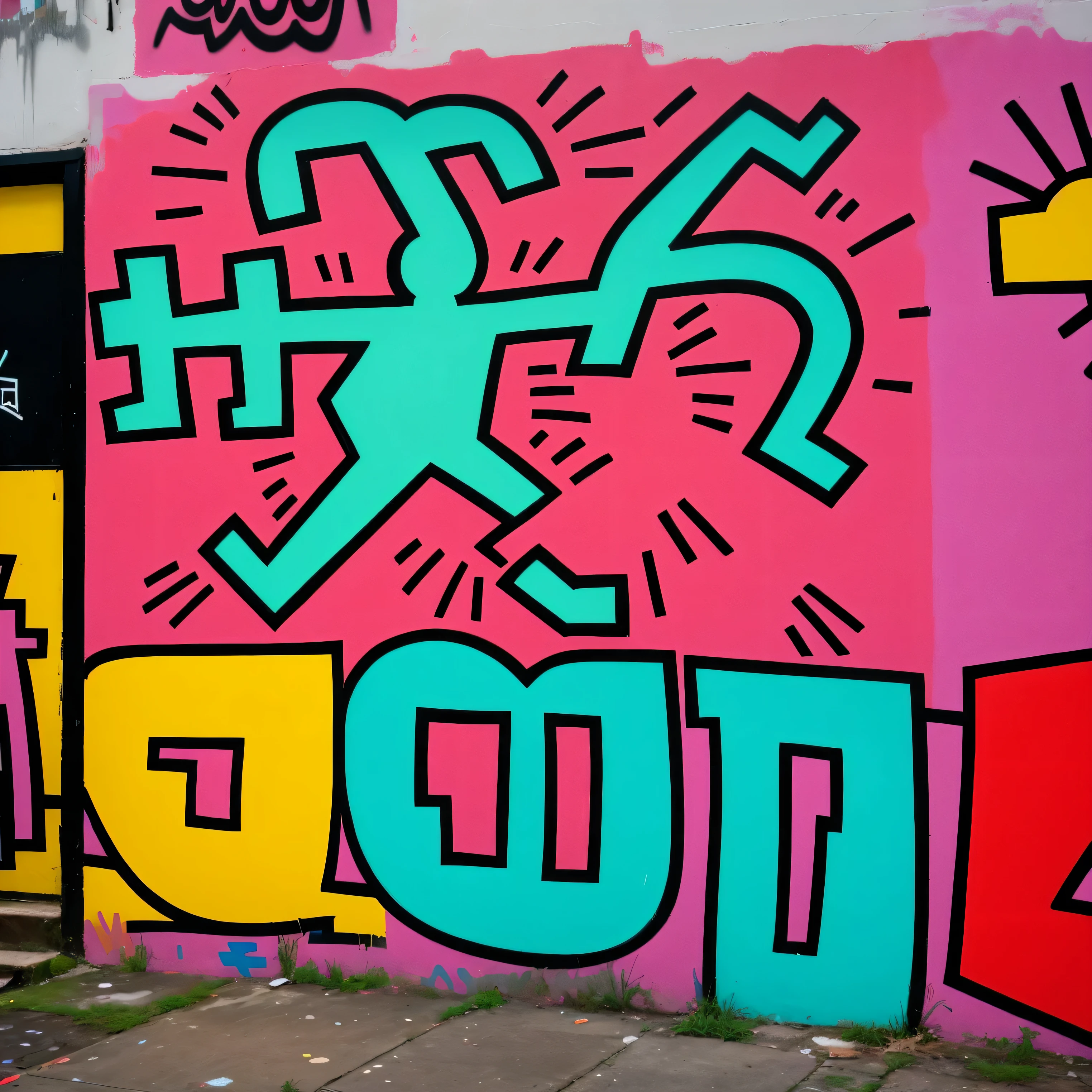 graffiti, painting, art by Keith Haring, 