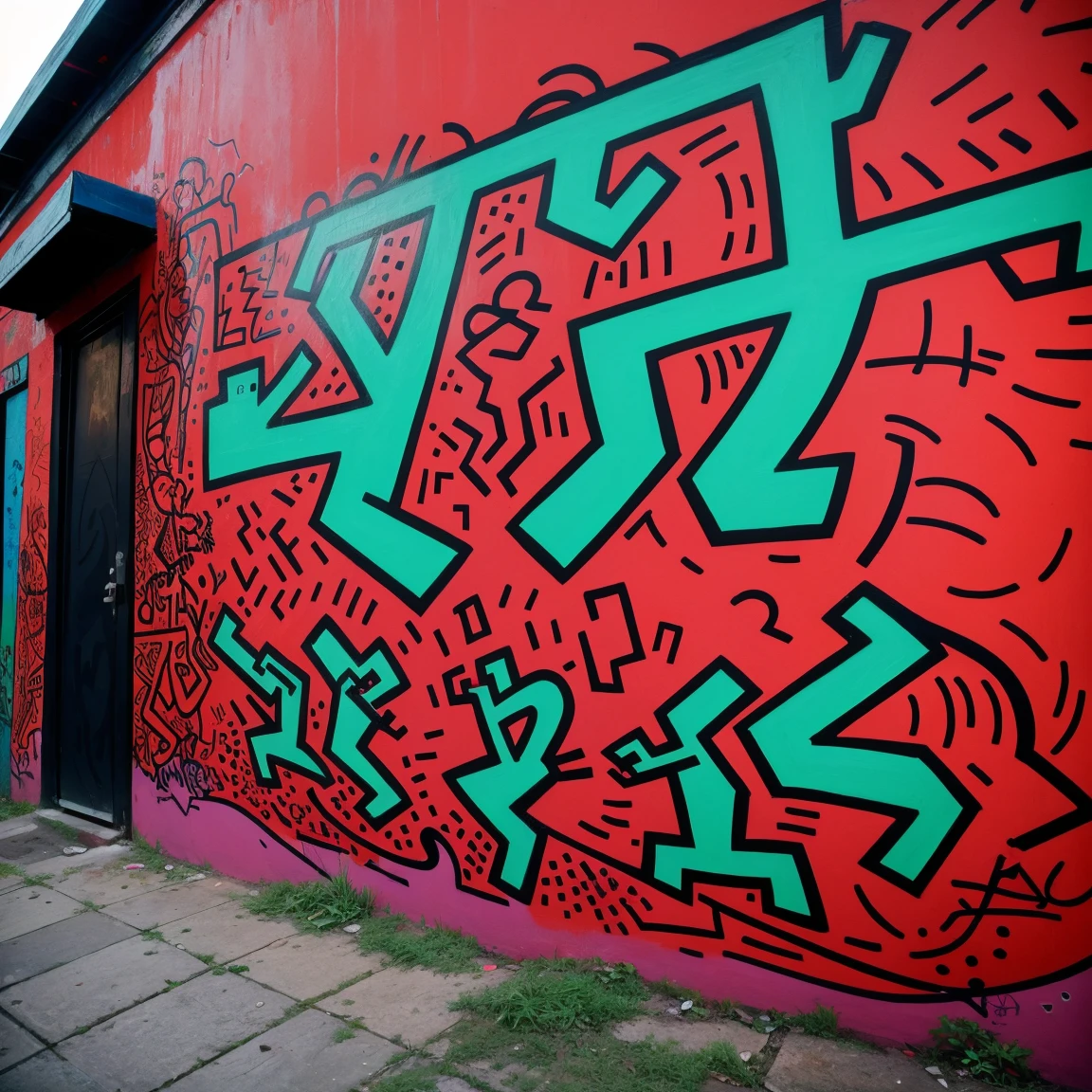 graffiti, painting, art by Keith Haring, masterpiece, intricate details, 