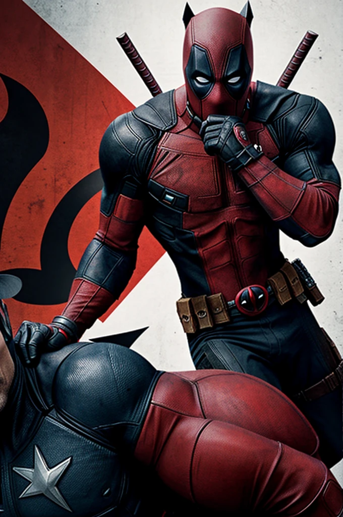 Deadpool con Batman y capitan america