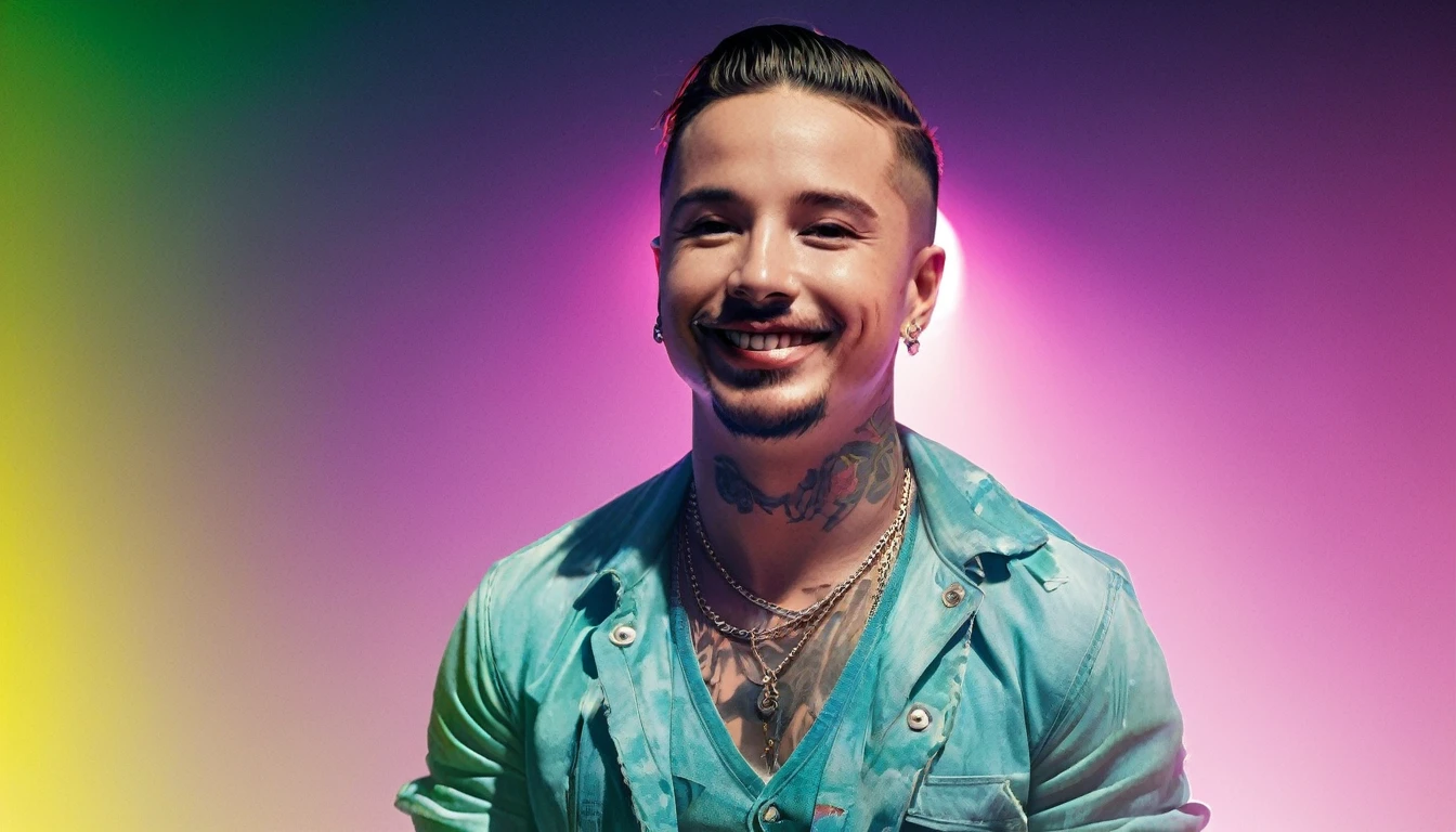 1man, (j balvin:1),  (detailed body tattoo: 1.4), (detailed music club: 1.4),  ((cinematic light)), (detailed faces: 1.4), highres, RAW photo 8k uhd, dslr, (bloom:1.1),  (club with people dancing and enjoying the parties,) upbeat music playing in the background, vibrant and energetic atmosphere, vivid colors, happy face), (smoother lighting:1.05), (increase cinematic lighting quality:0.9),
