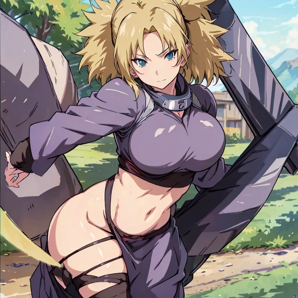 y adult woman,Temari,standing still,huge bre her new sexy ninj outfit,show lot her body and open chest,hentai,snfw,body,age30,2 piggy tales,