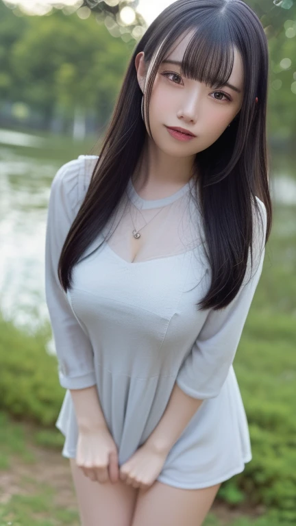 (best quality, masterpiece, High resolution, glow, Flood, lens flare, Wide Angle),(Very large breasts:1.3) japanese solo,(Mei Hong:1.1) Long gray hair, Super delicate Face, beauitFul Face, perFect hand, Full Face blush, (perFect eyes) ,( long eyelashes: 1.4), glowing pupils, (black: 0.9), realism, (High Detail Skin: 1.2), 8K, Ultra high quality, Digital SLR Camera, high quality, Volumetric lighting, Honesty, High resolution, 4K, 8K, In the background bokeh, a Fantasy Forest, Feather drop eFFect, morning, Foreground, F/16張全身照大長腿black stockings,black stockings,Exposing too much skin、Off-shoulder、Length is shorter、Hands on knees、Lift your butt