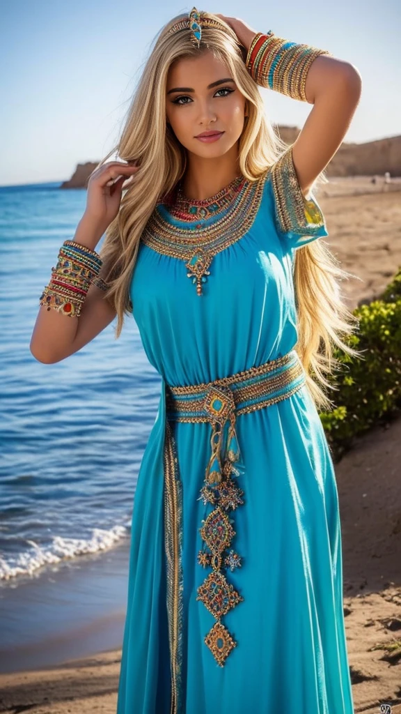 Most beautiful blonde lady, robe kabyle, berber,amazigh, kabyle beauty, bijoux,kabyledress, attractive, hd,best, perfect body , ouadhias,amazigh outfit, beach background