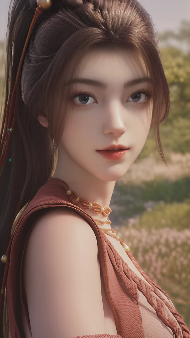 majestic, 20 year old girl, Invisible armor dress, big breasts:1.3, Cyberprep, Amigurumi, portrait, zbrush rendering, motion blur, interactive, Clean colors, Dream nucleus, Flashlight lighting, Realistic dramatic lighting, Highly detailed environment, quality, Redshift rendering, 4K