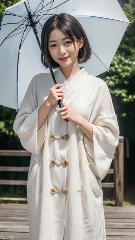 Mix 4,ultra detail (8K, RAW Photos, 最high quality, masterpiece: 1.45), (Realistic, Photorealistic: 1.37), (Ultra high definition)(Textured skin)(Very detailed)(high quality)(最high quality)(First Person View)16K ,Beauty Women,Outside the city of Akita,Person holding an umbrella,soft light,smile,
