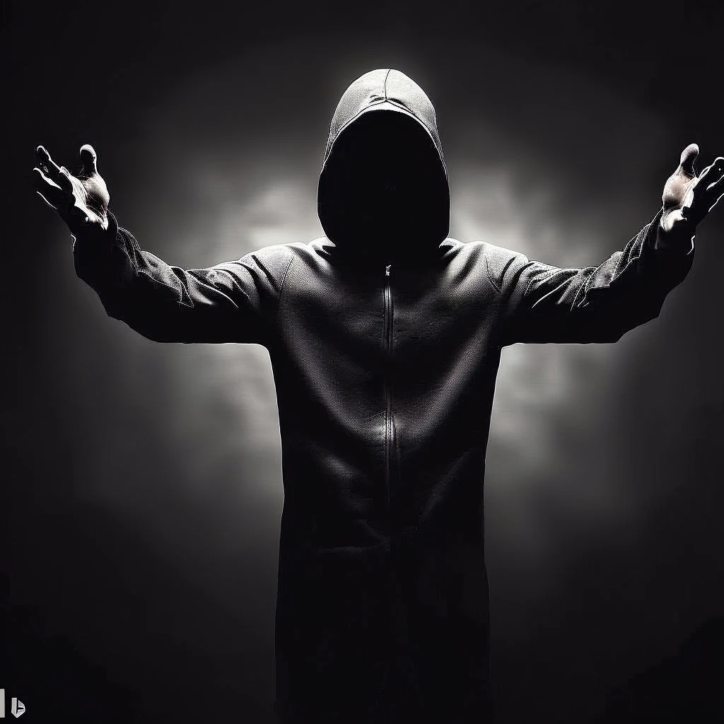 a hooded man with dark cloak, mysterious hooded figure, surreal hooded figure, hooded man in black hoodie, VantaBlack fabric technology, faceless dark figures, man in black hood, camouflaged, gothic dark hooded figure, dark hooded figure, YouTuber gamer creator