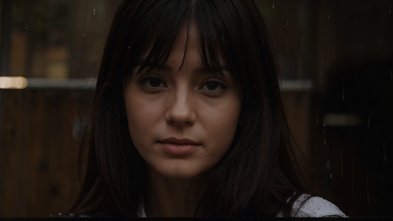 This girl in rainy day in italy