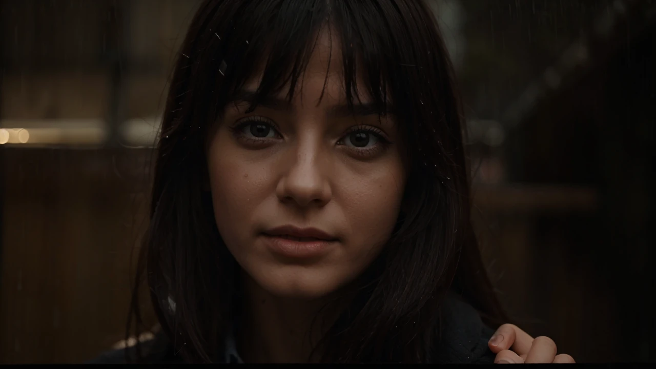 This girl in rainy day in italy