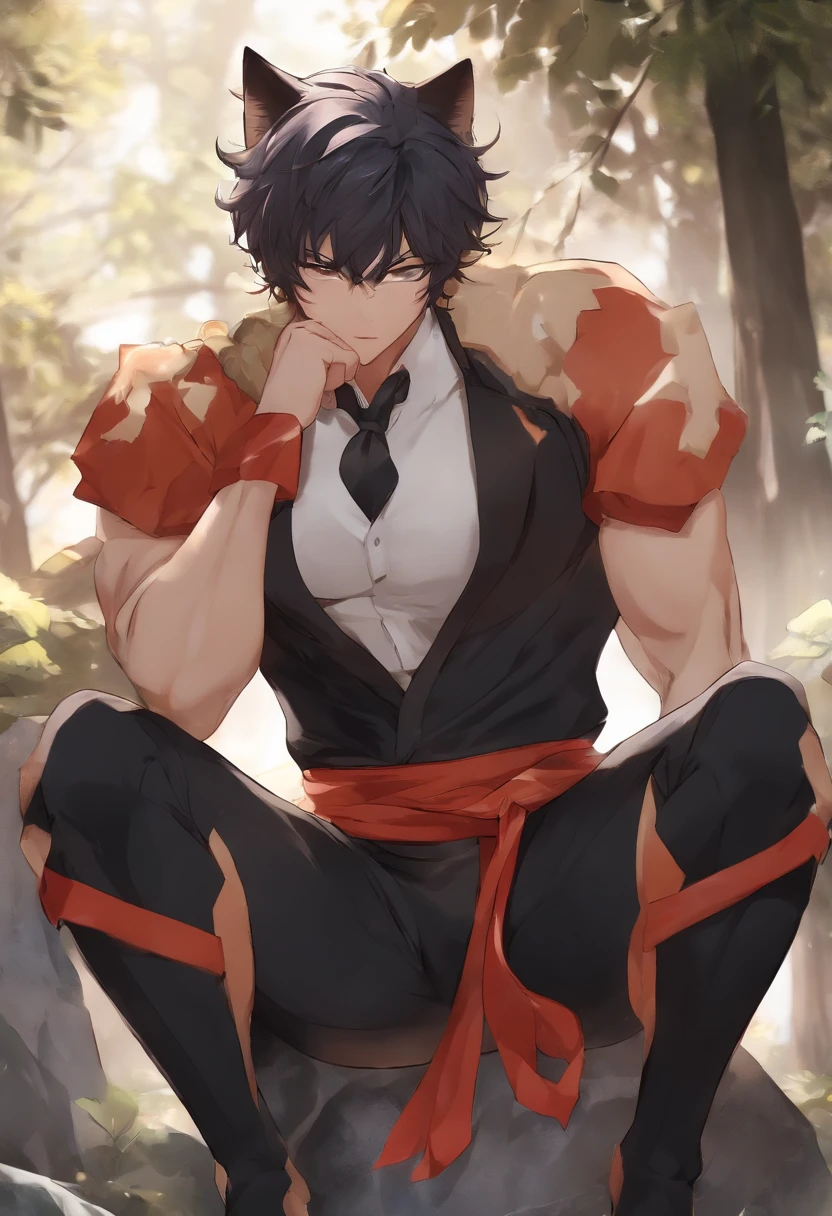 super strong neko boy and strong body col
