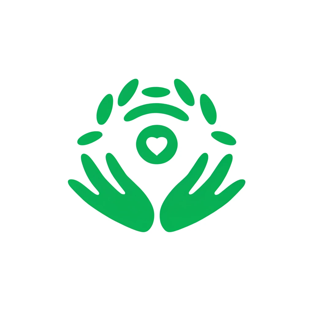 Hands forming together to make the earth logo, icon, concept, minimalistic, earth, hands