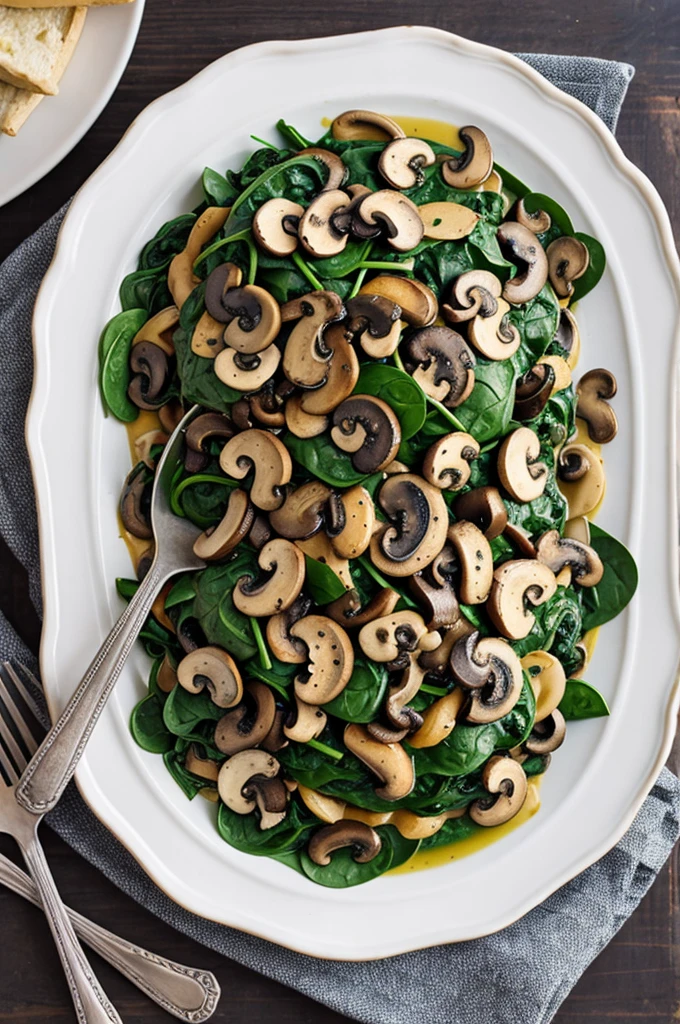 Spinach and mushroom quinche