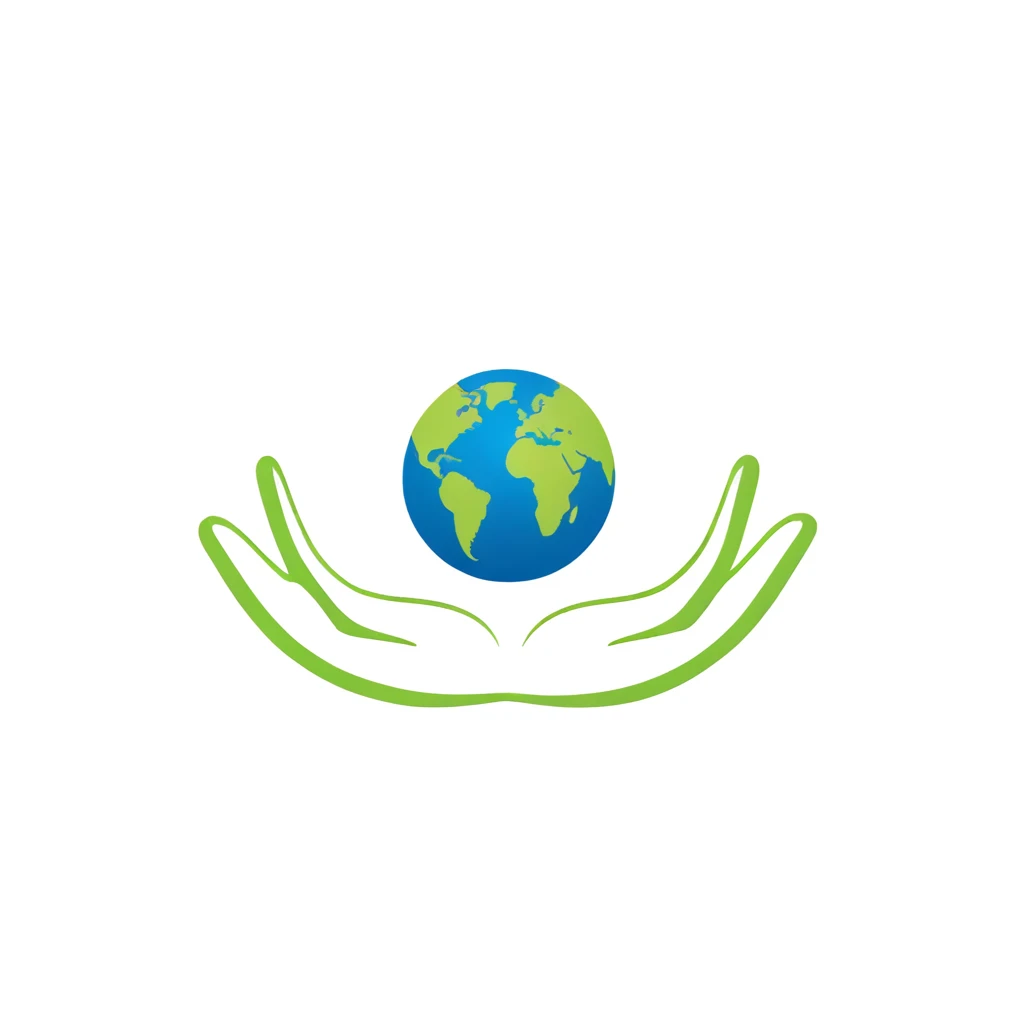 Hands forming together to make the earth logo, icon, symmetrical, earth, planet, hands
