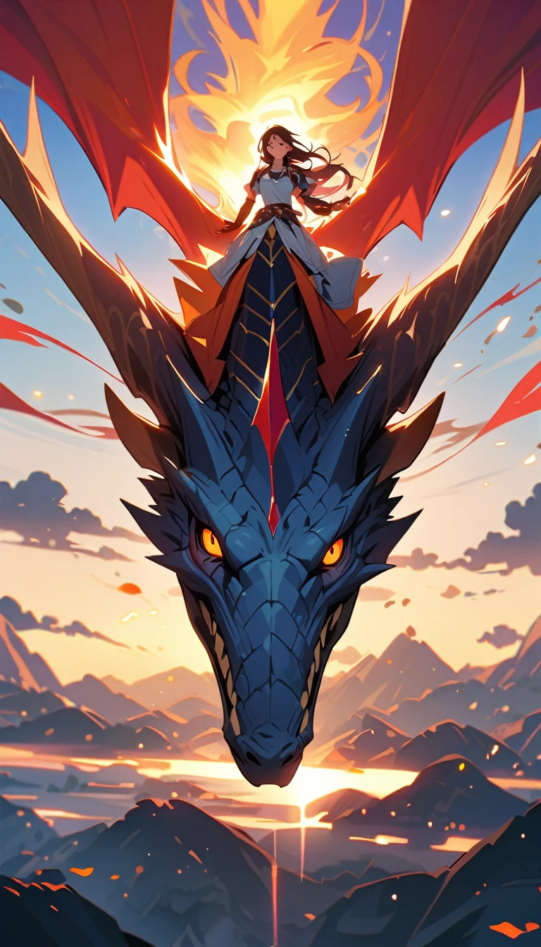 Style 1,Girl riding on dragon's back,Chinese dragon,