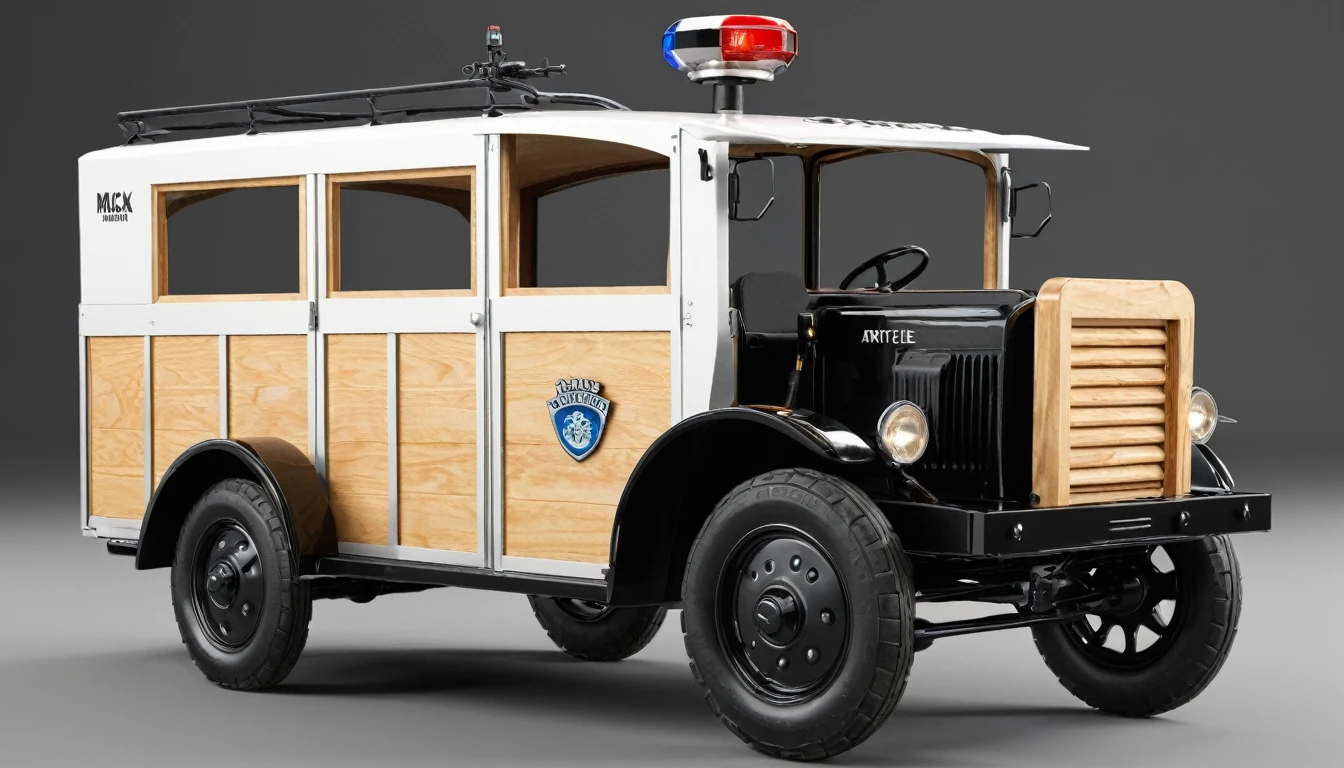 McKyle Patrol 1835
• Manufacture: 1835
• Type: Patrol Wagon
• Price: Contractual with governments and police departments
• Exterior Design:
◦ Style: Robust and functional, adapted for patrol duty.
◦ Body: Wood reinforced with metal hardware for greater durability.
◦ Wheels: Large wooden wheels with iron rims, designed for difficult terrain.
• Interior Design:
◦ Cab: Simple, with reinforced seats for durability.
◦ Instrumentation: Basic, with compartments to store patrol equipment.
• Battery capacity:
◦ Utility: Designed to transport officers and patrol equipment.
• Performance:
◦ Suspension: Improved weight distribution system for operations on uneven terrain.
◦ Traction: Horse-drawn, optimized for strength and durability.
• Context and Use:
◦ The McKyle Patrol 1835 was developed specifically for the Arktiske Police Department, upon the recommendation of King Harald Haakon of Mårsvik. It was used in patrol operations and maintaining public order, standing out for its robustness and reliability.