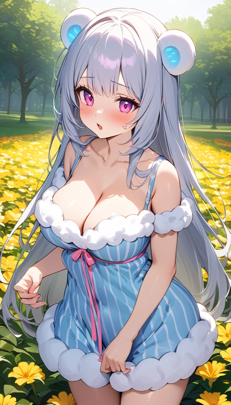 {{{{{16k,Ultra High-resolution realistic romantic photo of neat Erotic Account Instagrammer in loungewear as a pure embarrasslng virgin as pretty as a actress in the flower field, The way she embarrassed herself is adorable, she transforms into a cute silicone doll of third ranks higher and radiates glowing charm, expressing femininity all over her body while being made into an adult, The more shy she is, the smaller and neatly her face becomes}}}}},{{Extremely detailed}},{{{{{dye her cheeks flush and integrated her head pure small, thick lips, Enchanting thick gross idol's Lips}}}}},{{{{{the best glossy bang neat straight virgin hair}}}}},{{{{{She get more attractive and smoother her body, The bigger her tits get, the thinner her bare waist gets, her breasts have become large, soft, and cleavage-like as she's carefully rubbed them, She's trying to make a cleavage with her hands over her growing white tits, she is transformed into a pure virgin, and her expression and appearance are transformed into that of a pure, unused virgin, so clean and pure, Her white tits are so fluffy that they overflow if not lifted up, and are depicted in great detail, She's the cutest in her loungewear, embarrassed by her adorably overflowing white tits, Such a cutie moves up and down and shakes her tits in a lewd cowgirl style}}}}